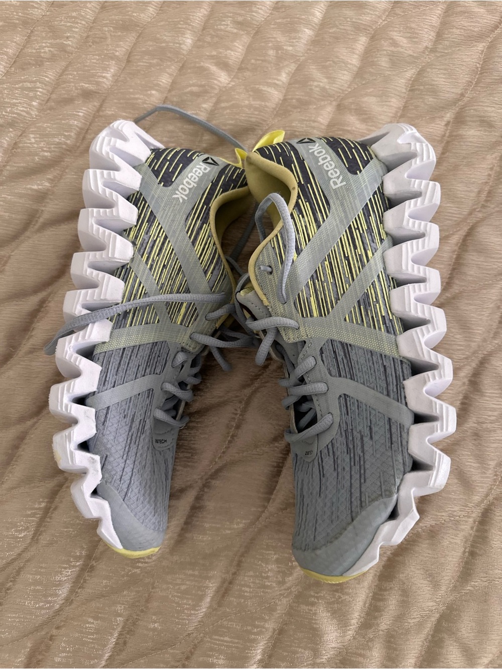 Reebok Gray & Yellow ZigTech Training Sneakers